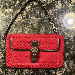 Red Designer Wristlet Bag